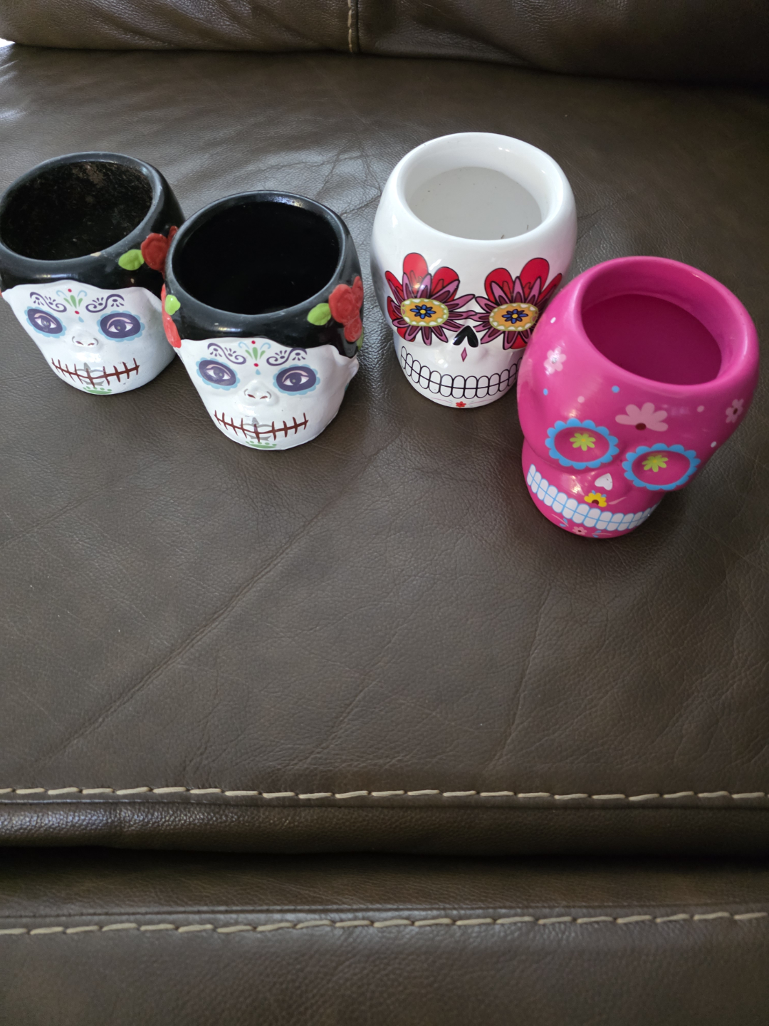 Set of 4 Sugar Skull Planters  ❤️