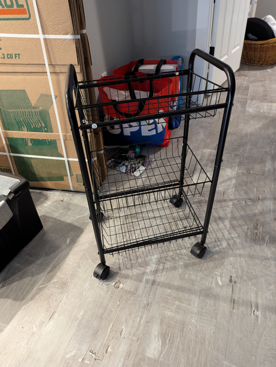 Black Metal Rolling Cart