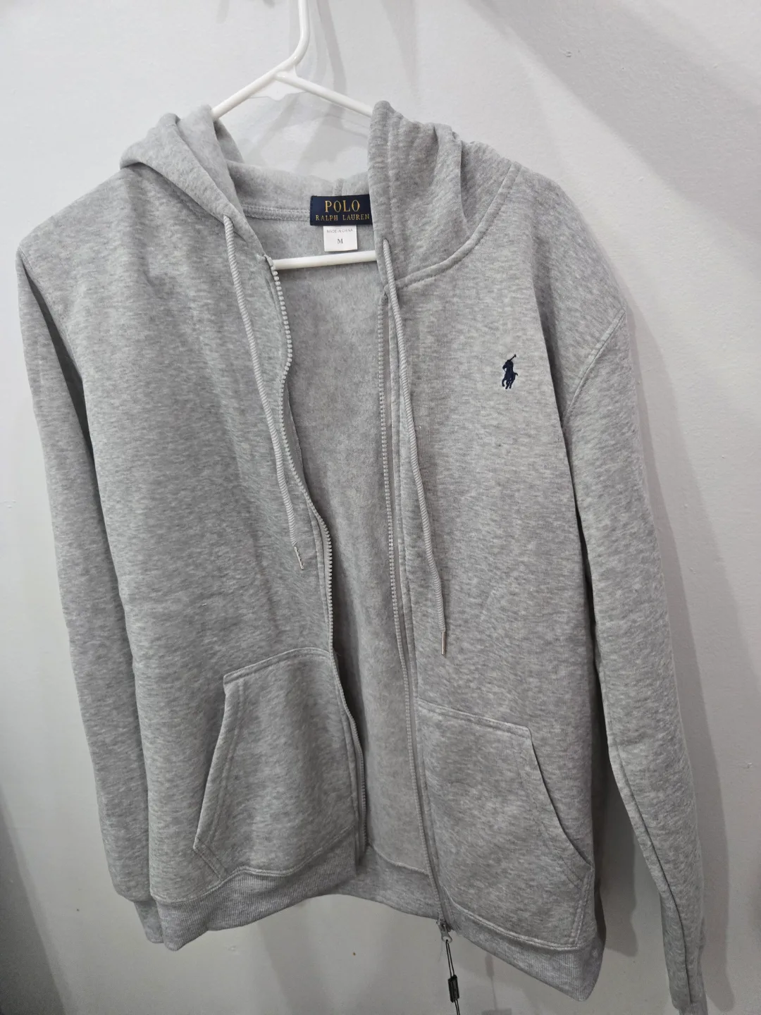 Men's Polo Ralph Lauren Grey Zip-Up Hoodie - Size M image indicator(2)