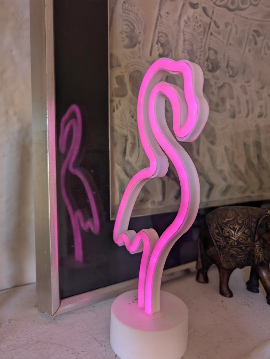 Gorgeous Pink Flamingo Neon LED Night Light 😍 image indicator(2)