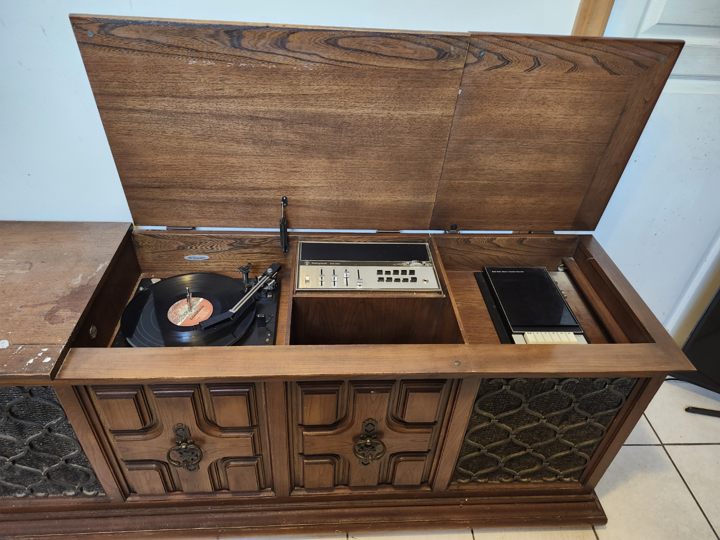 Vintage Console Stereo with Record Player