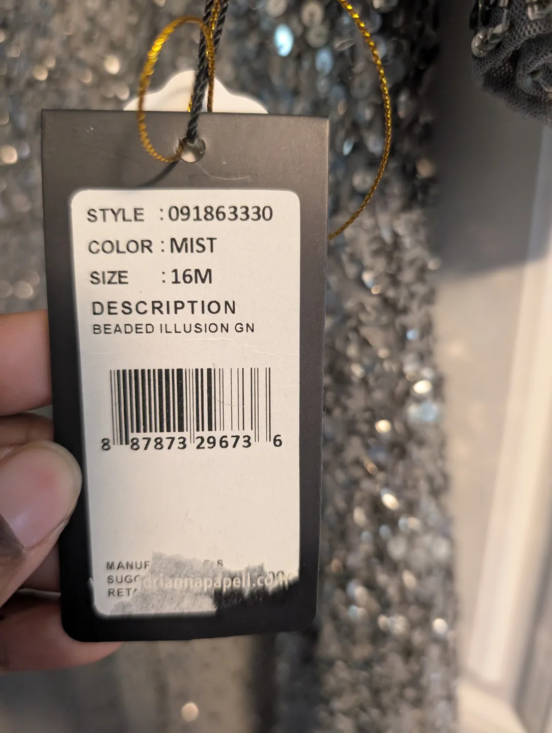 Adrianna Papell Beaded Illusion Gown - Size 16M image indicator(4)