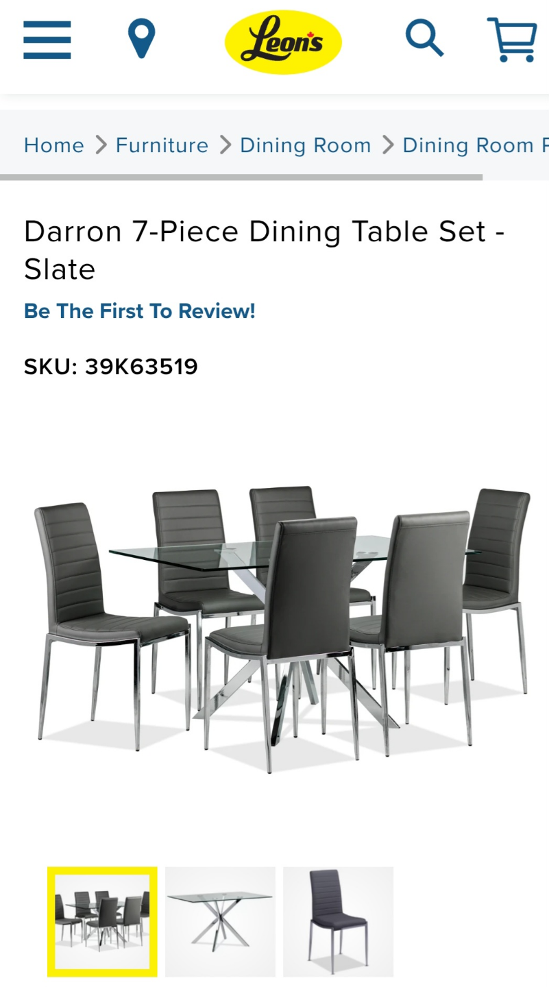 Glass Dining Table ( Chairs not included)