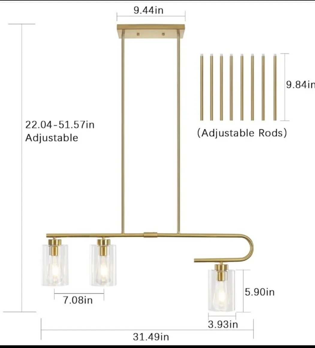 Kitchen Light Fixture light 3-Light Modern Chandelier Light image indicator(6)