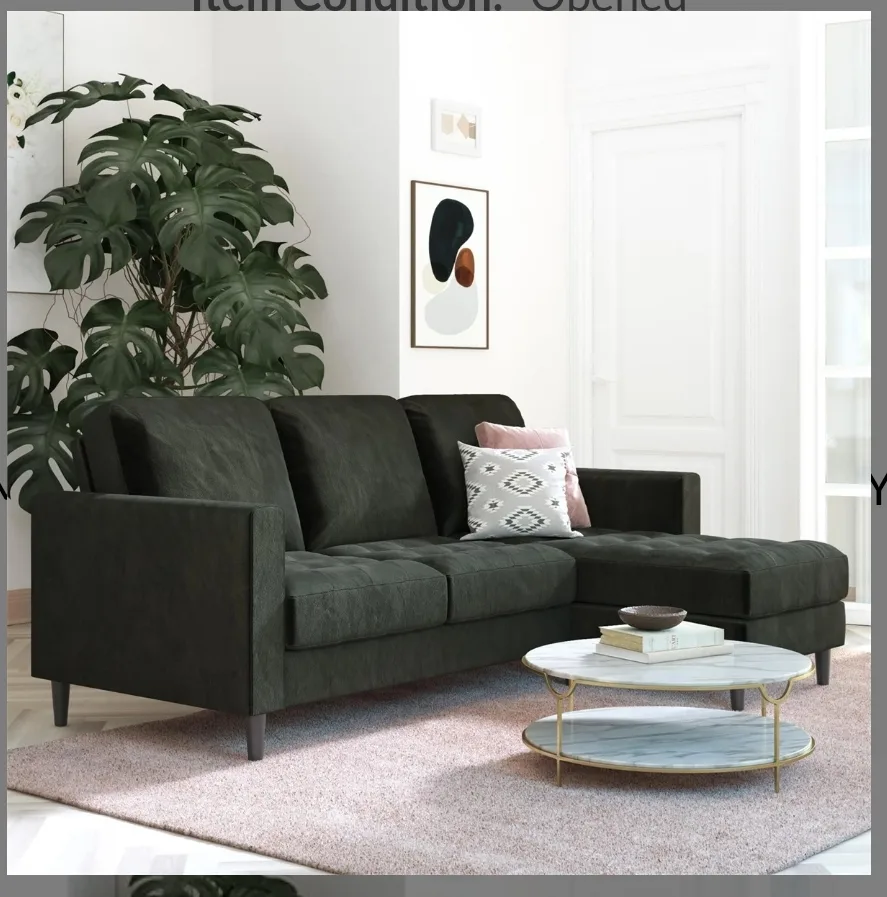 Dark Grey Sectional Sofa thumbnail