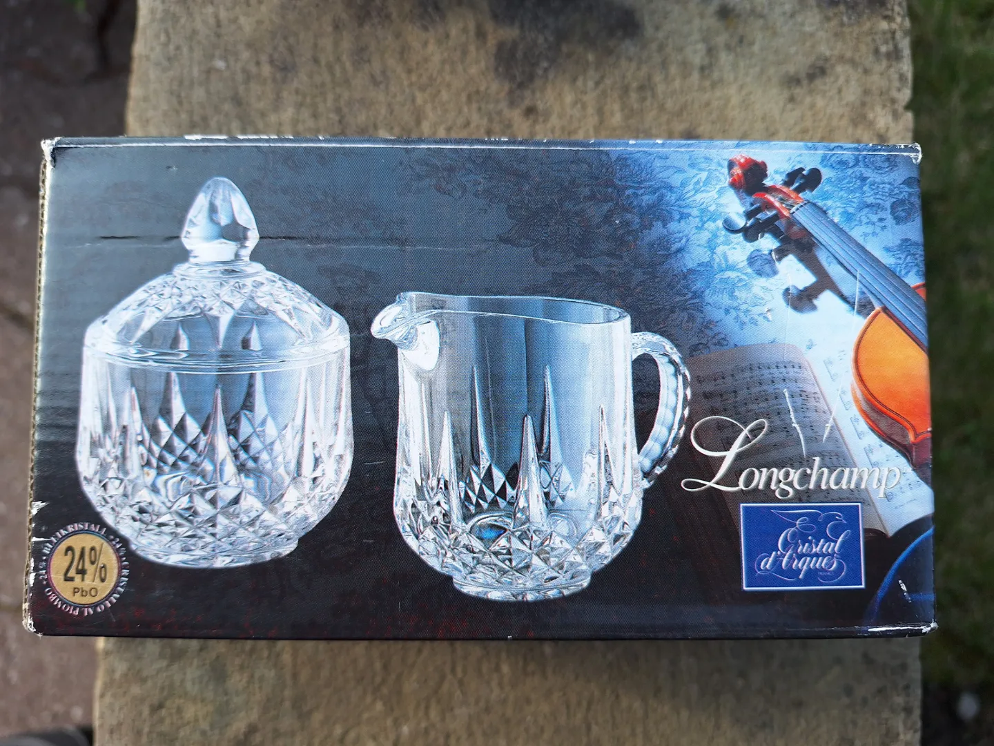Longchamp Cristal d'Arques Sugar Bowl and Creamer Set thumbnail