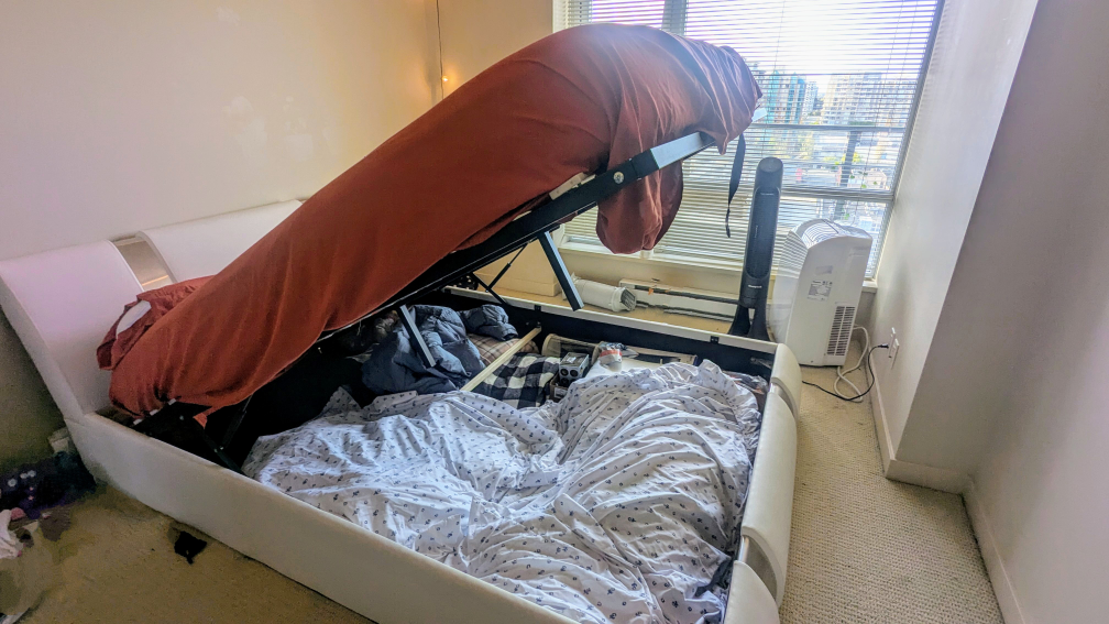 Queen Size Hydraulic Lift Bed Frame with Storage - photo 3