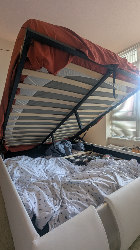 Queen Size Hydraulic Lift Bed Frame with Storage - photo 5