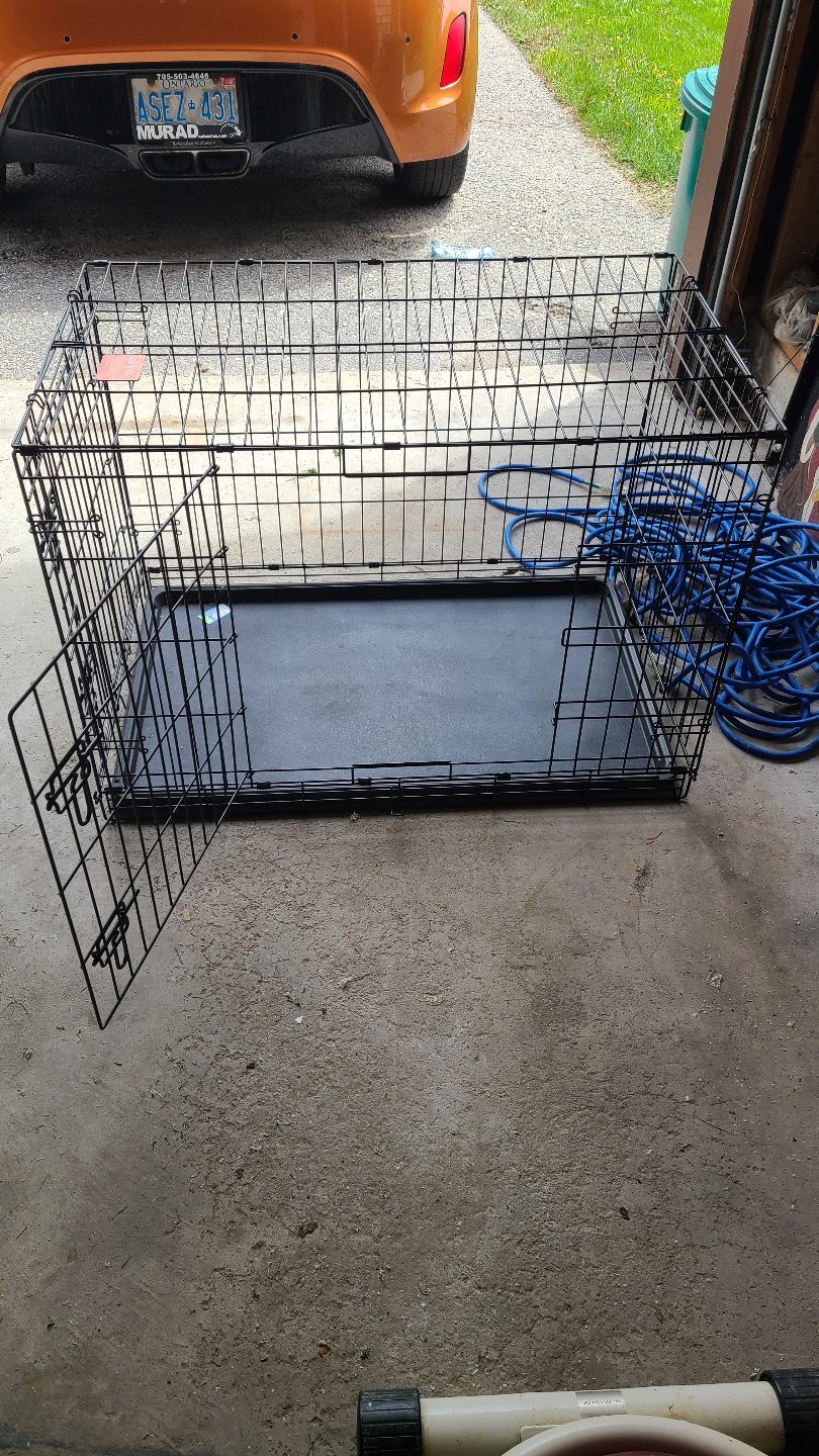 Large Black Double-Door Dog Crate