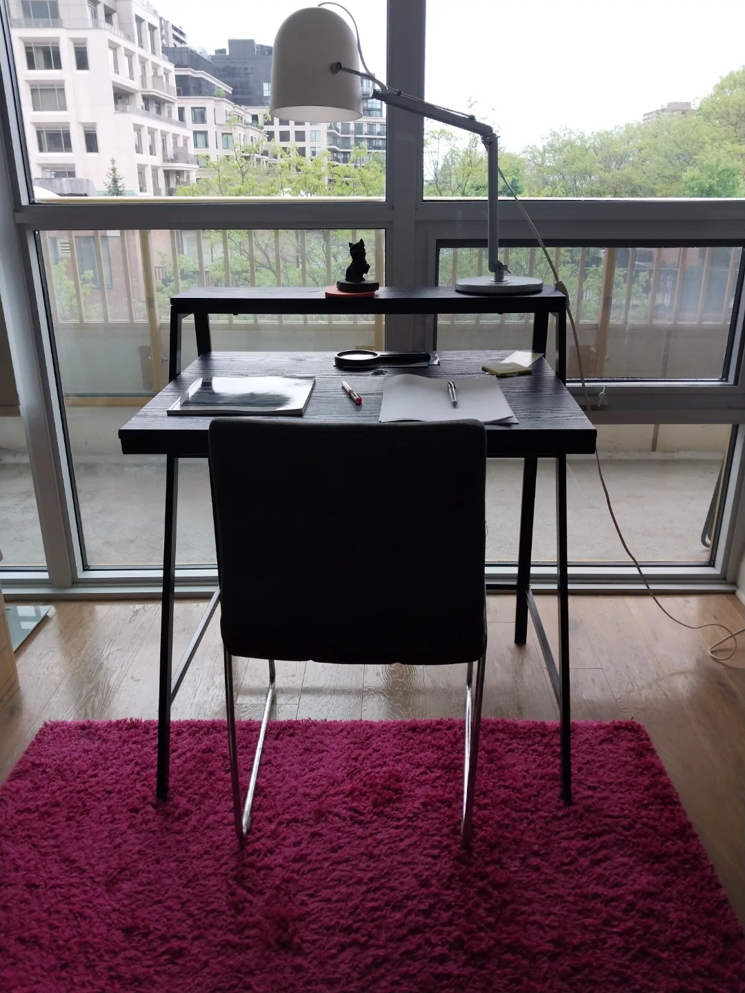 Modern Dark Grey Fabric Chair with Chrome Legs image indicator(5)