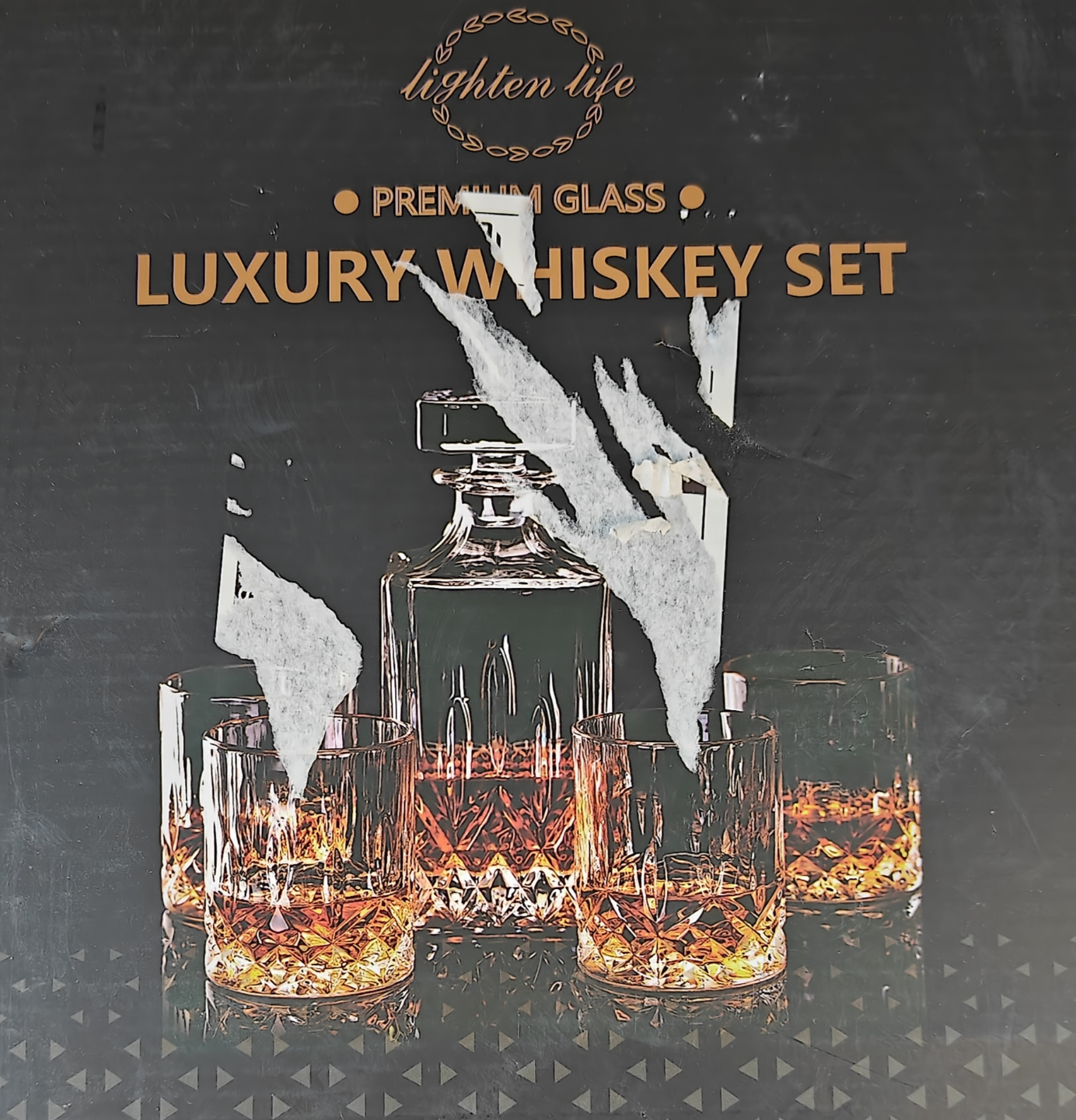 Lighten Life Luxury Whiskey Set - Decanter and Four Glasses - photo 5