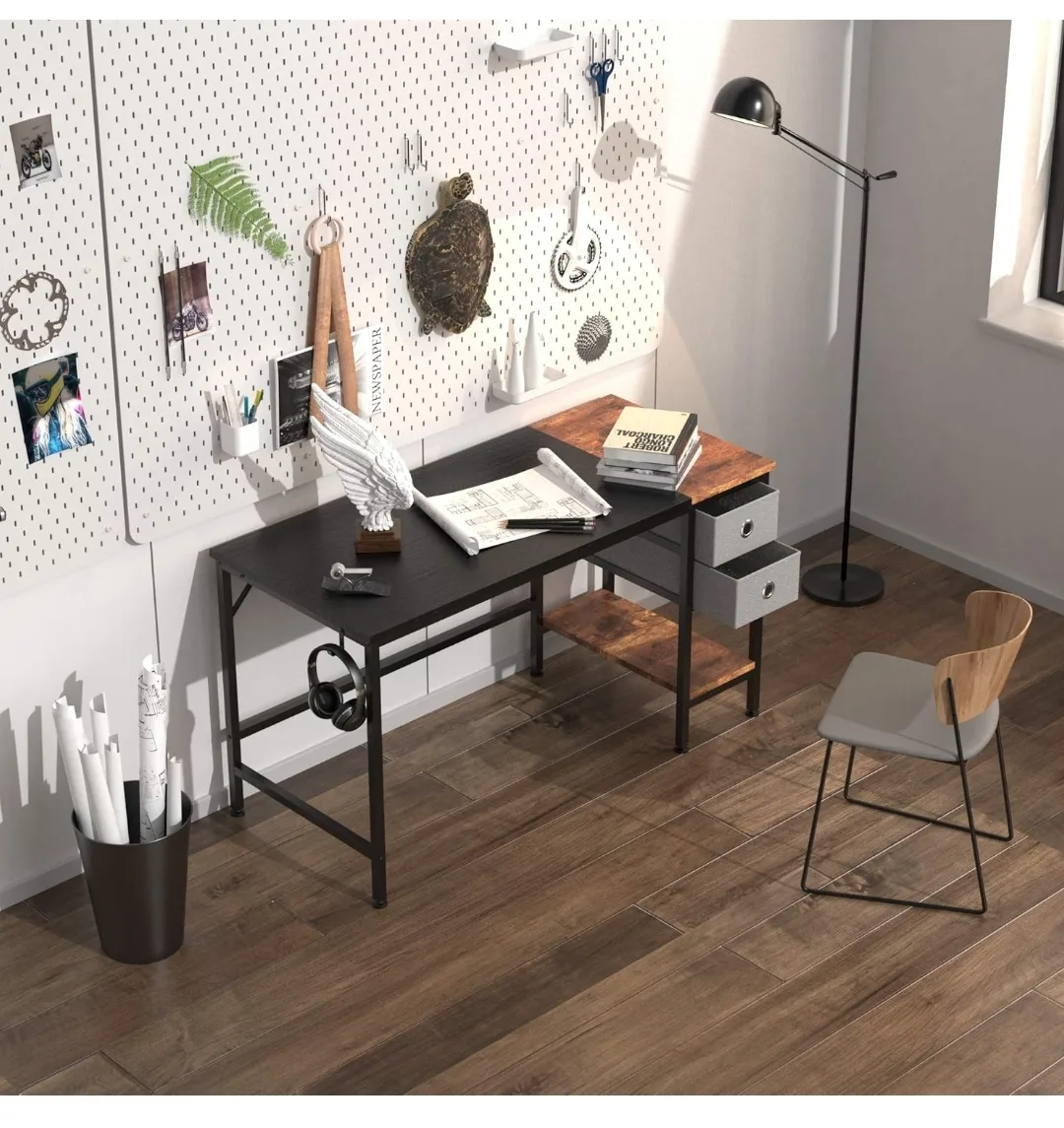 Computer Desk with Two Drawers and Shelf🏒🏒🏒 image indicator(6)