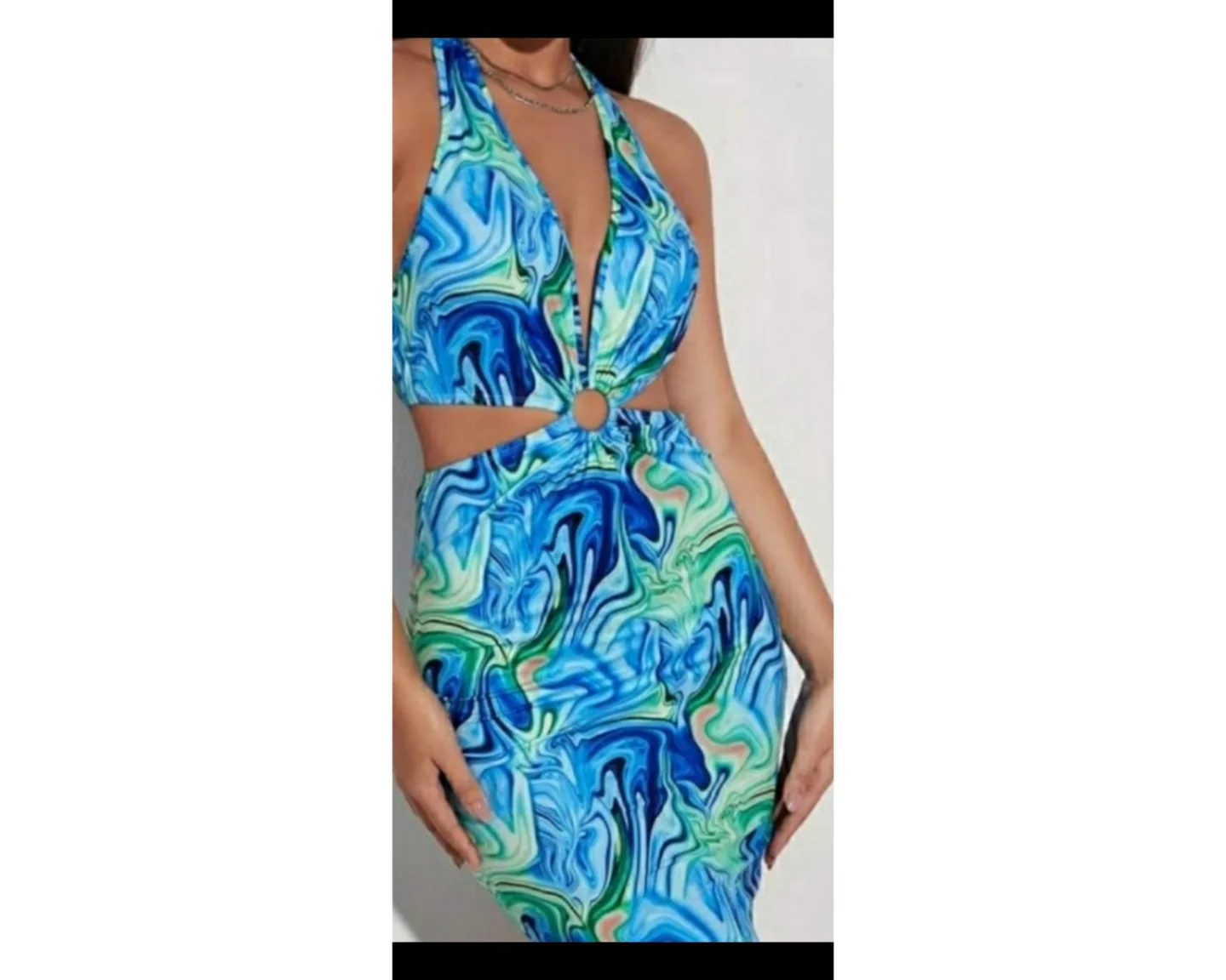 Marble Print Cut Out Dress thumbnail