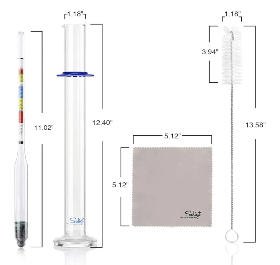 Triple Scale Hydrometer and Glass Test Jar Kit for Home Brew image indicator(3)