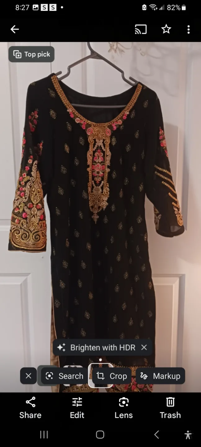 Black embroidered Pakistani Shalwar Kameez image indicator(2)