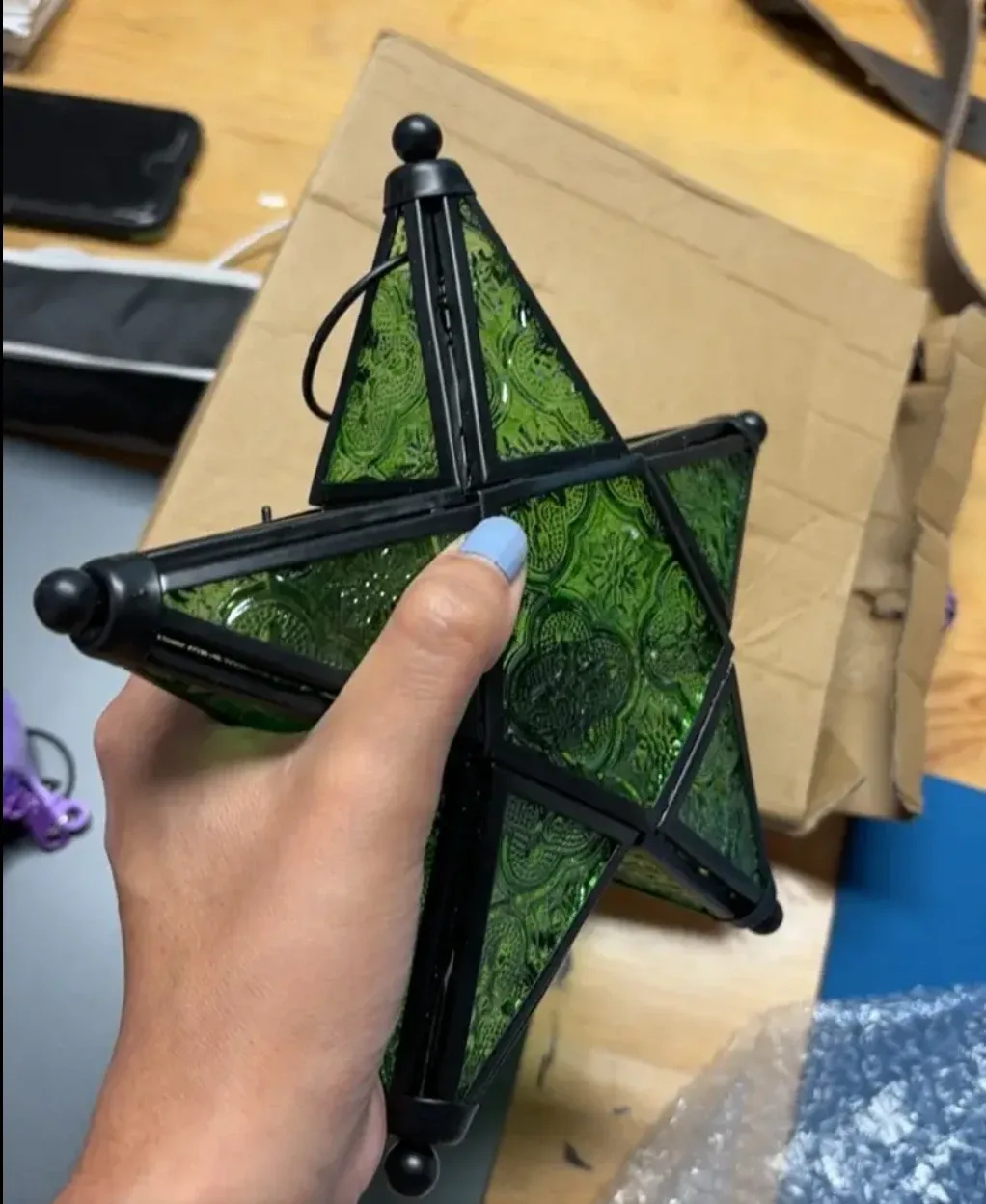 Green Glass Star Lantern image indicator(3)