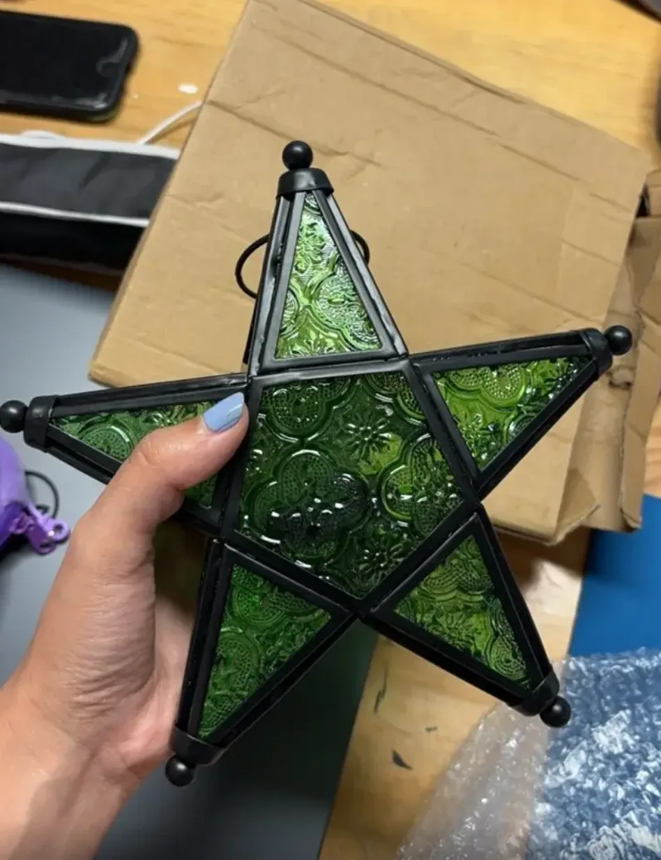 Green Glass Star Lantern image indicator(4)