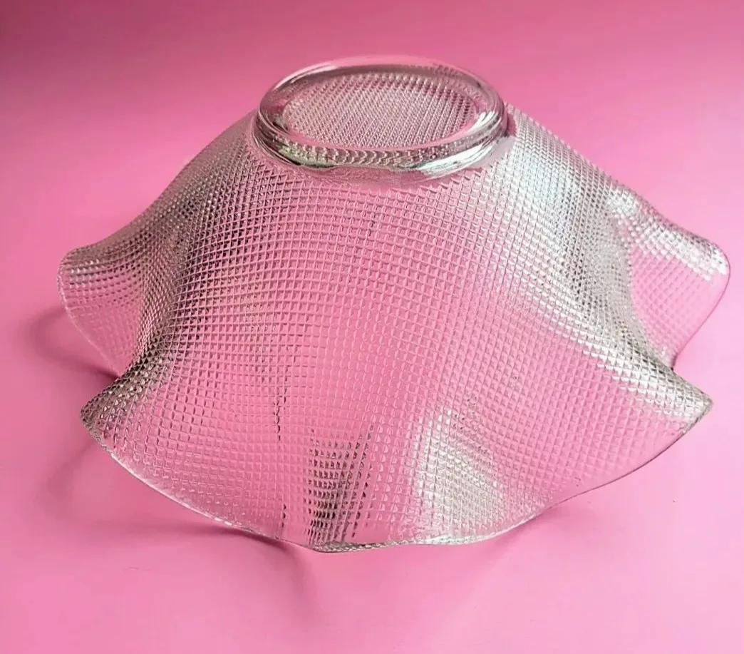 vintage Italian waffle pattern dessert bowl! 10"dia image indicator(2)