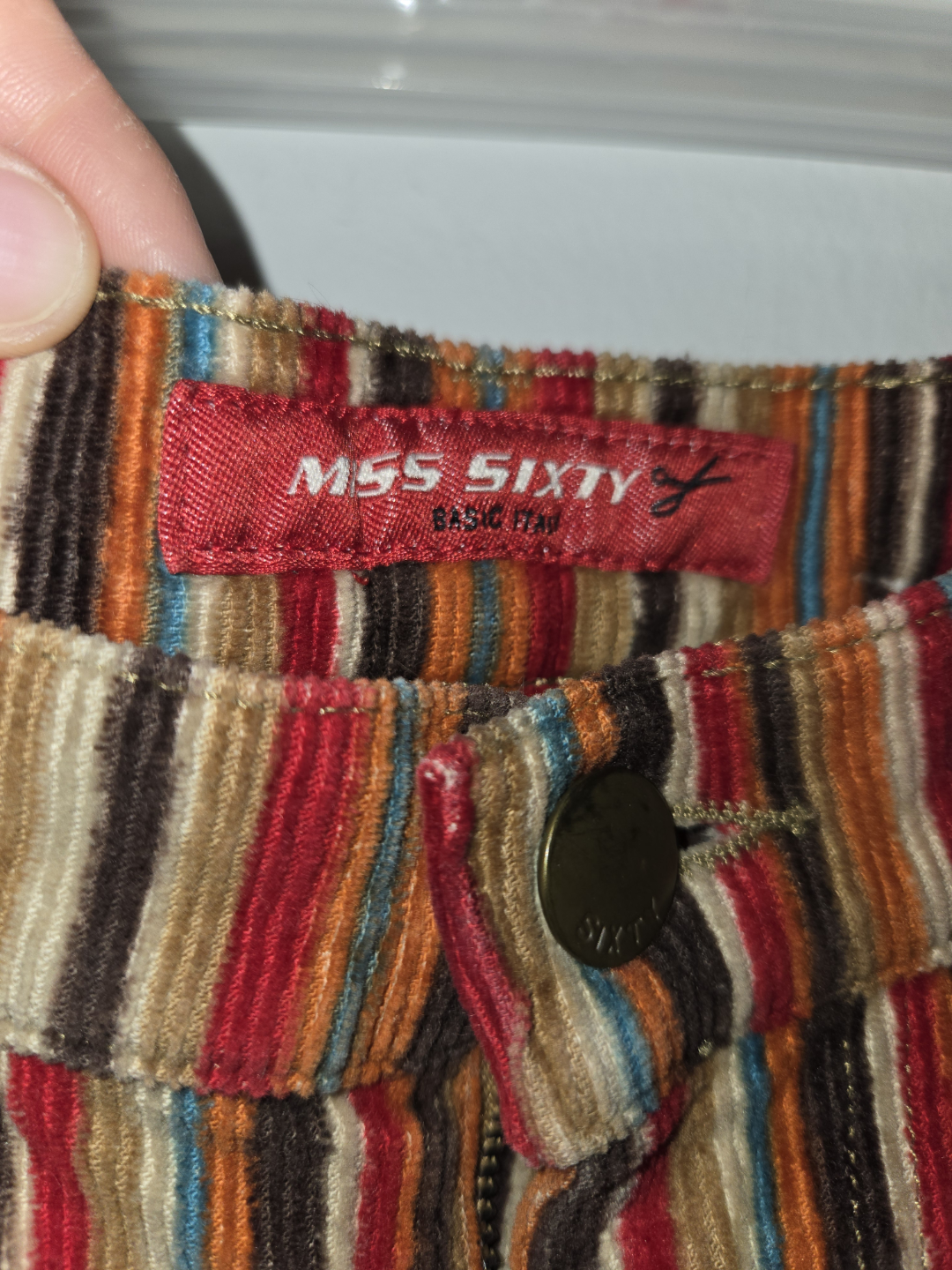 Miss Sixty Corduroy Bell Bottoms Size 28 Y2K - photo 3