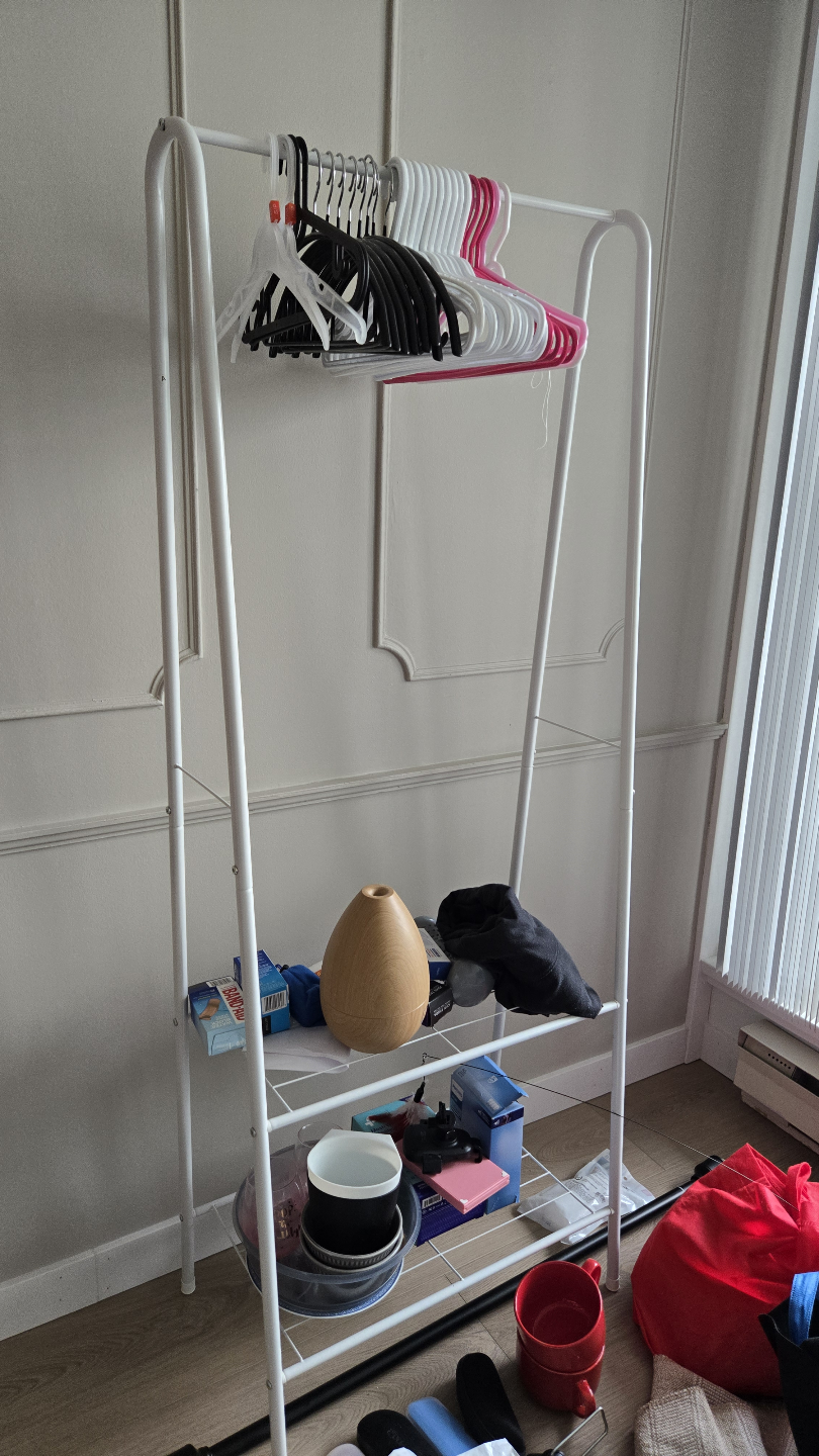 White Metal Clothing Rack
