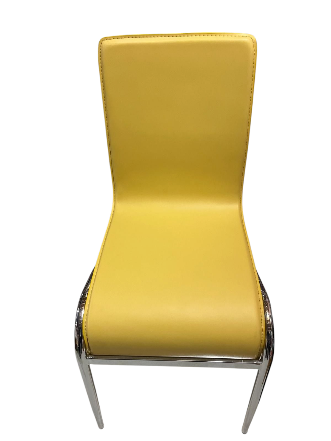 2 Mustard Yellow Dining Chair with Chrome Legs