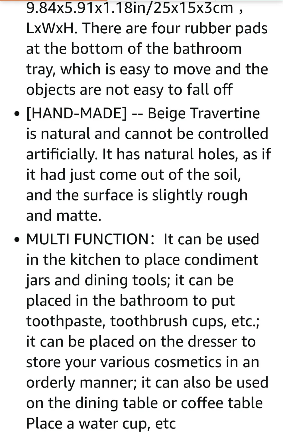 TRAVERTINE (STONE/MARBLE) Hand Made TRAY, MULTI-FUNCTIONAL image indicator(9)