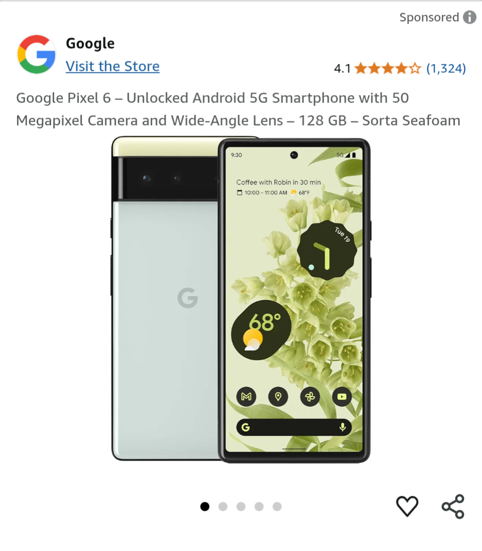 Google Pixel 6 Sorta Seafoam 128GB - photo 3