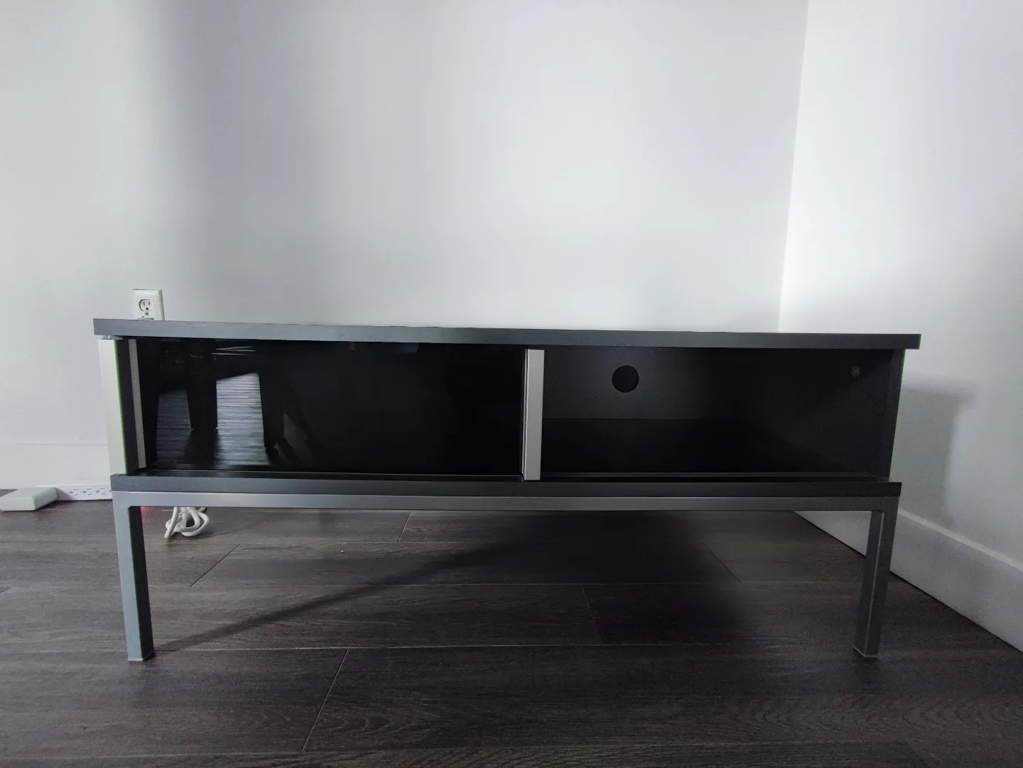 Grey Modern TV Stand with Storage and Metal Legs image indicator(6)