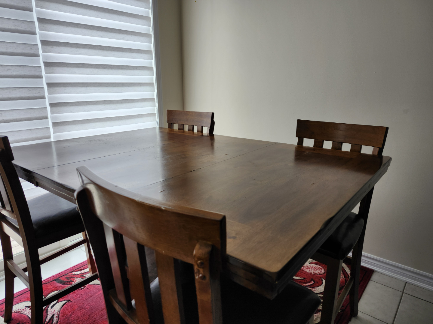 Dark Brown Wooden Dining Table Set with 4 Chairs - photo 2