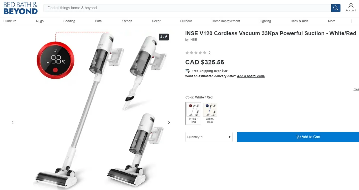 Insé Cordless Vacuum Cleaner V120 - Brand New in Box image indicator(7)