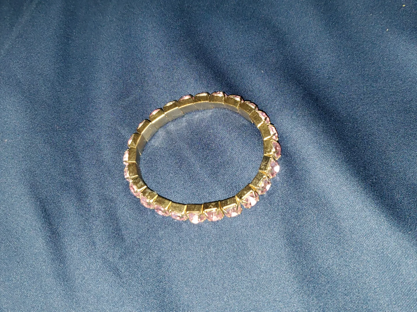Gold & Pink Rhinestone Stretch Bracelet image indicator(3)