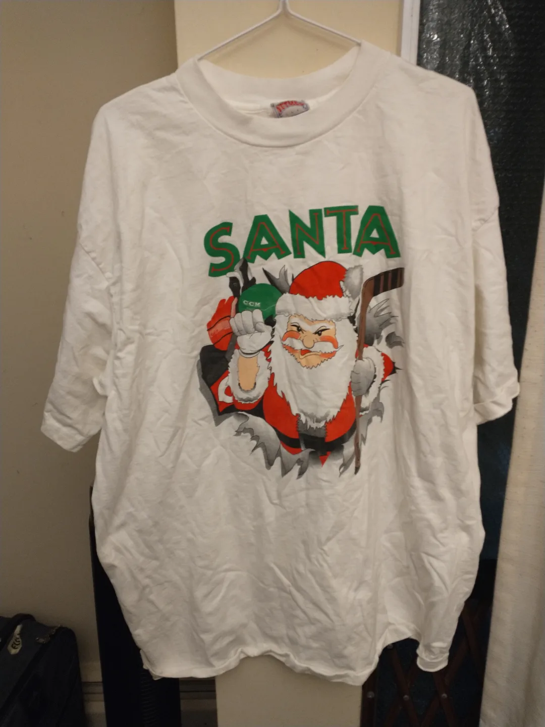 NEW! CCM HOCKEY SANTA CLAUS T-SHIRT thumbnail