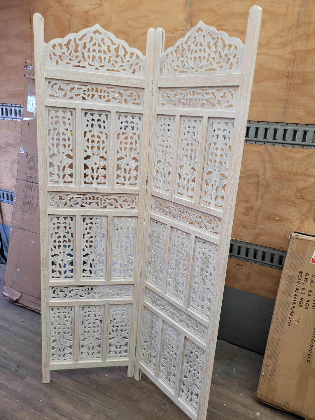 White Wooden Room Divider
