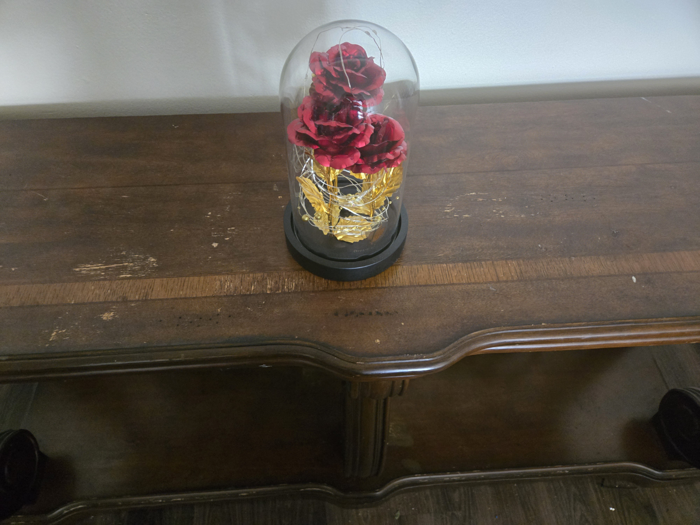 Dark Wood Console Table with Metal Accents - photo 5