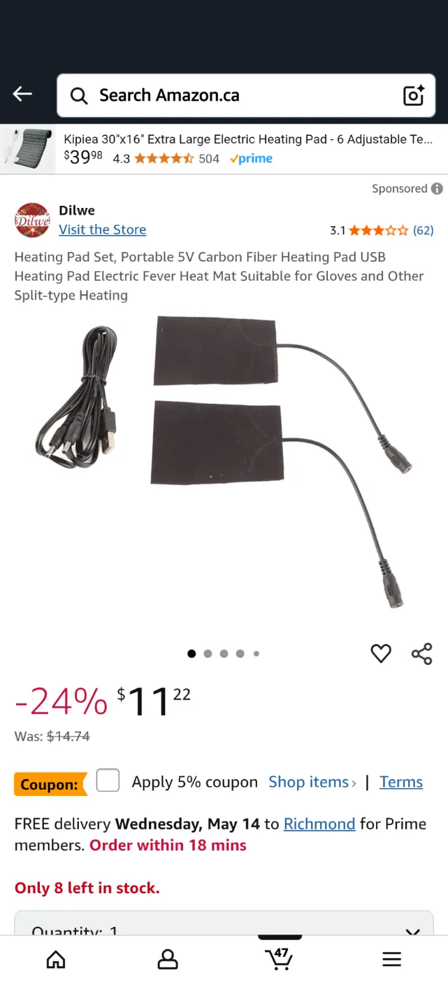 Pocket szed portable Electric Heat pad 3 for $10 image indicator(3)