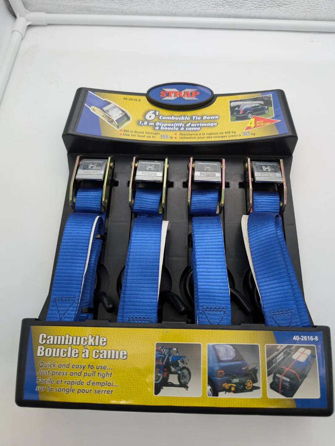 4 Pack 6ft Cam Buckle Tie Down Straps thumbnail