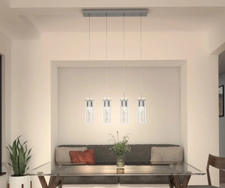 Artika 4-Light Integrated LED Pendant (Chrome) – Almost New - photo 5