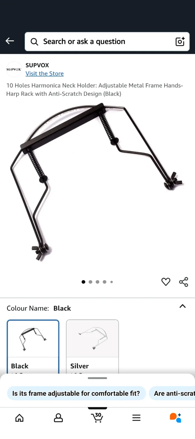 Harmonica Neck Holder - Adjustable Metal Frame image indicator(2)