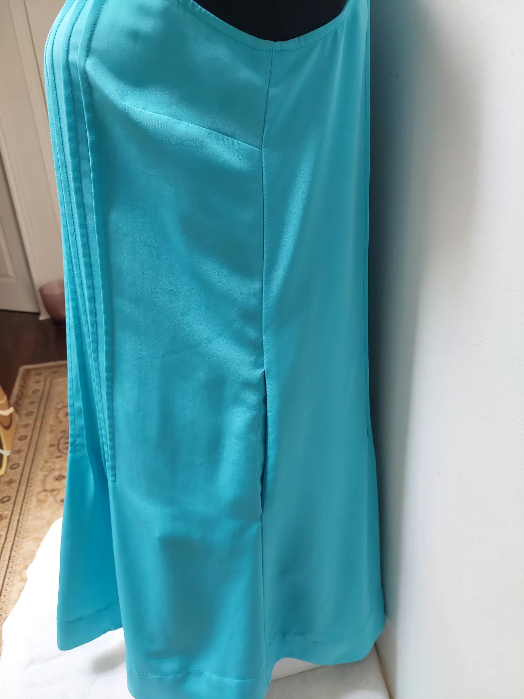 Ralph Lauren Women's Teal Pleated Sleeveless Dress image indicator(3)