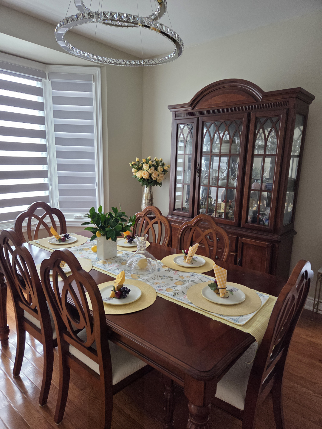Antique Wooden China Cabinet & Dining Set