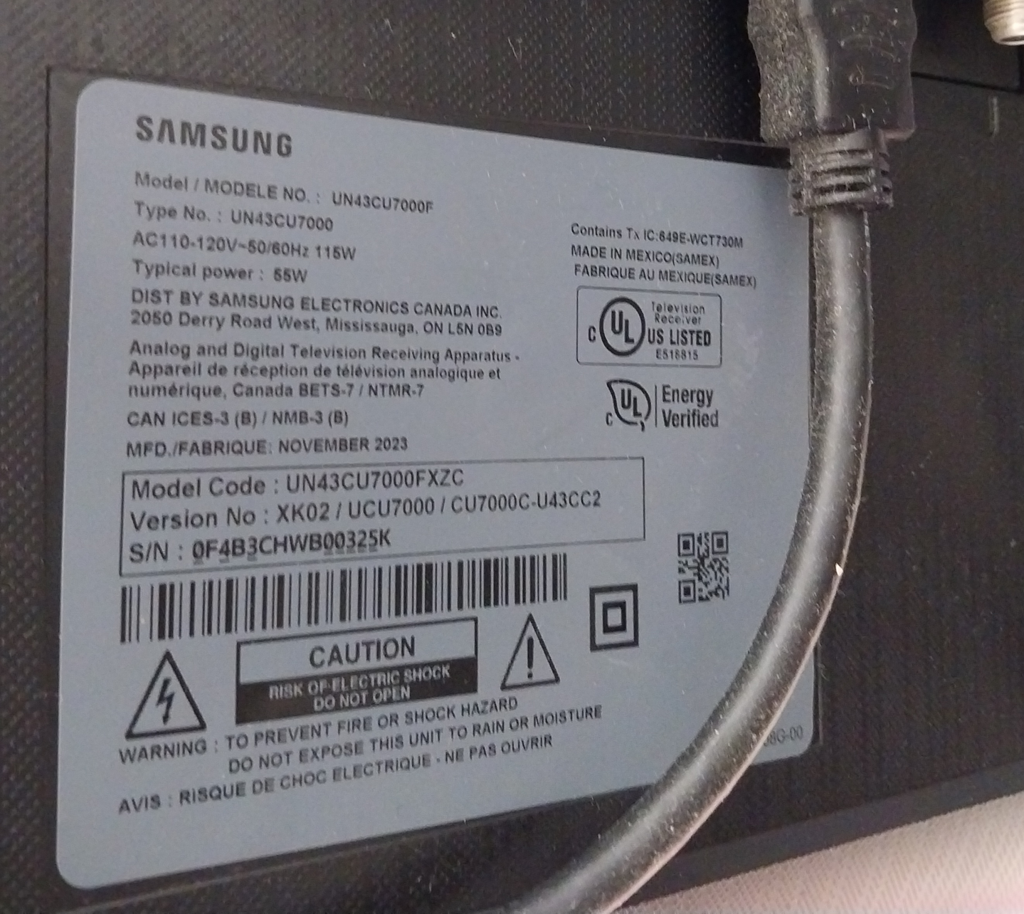 Samsung 43-inch Smart TV - UN43CU7000F - photo 4