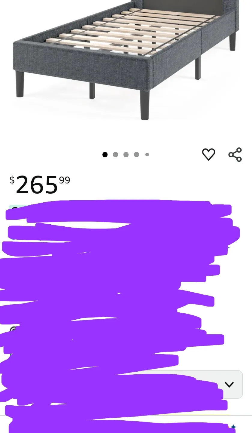 Twin-Size Upholstered Bed Frame with Headboard and Storage image indicator(2)