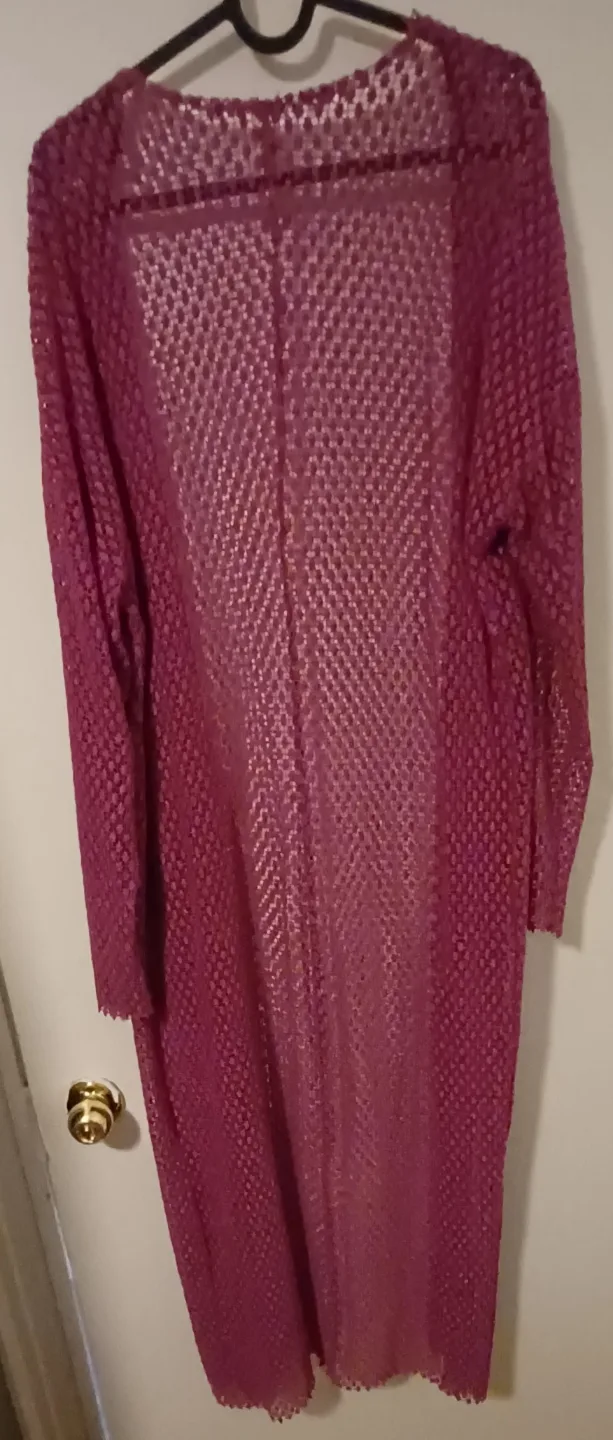 Long Handmade Crochet Cardigan image indicator(2)