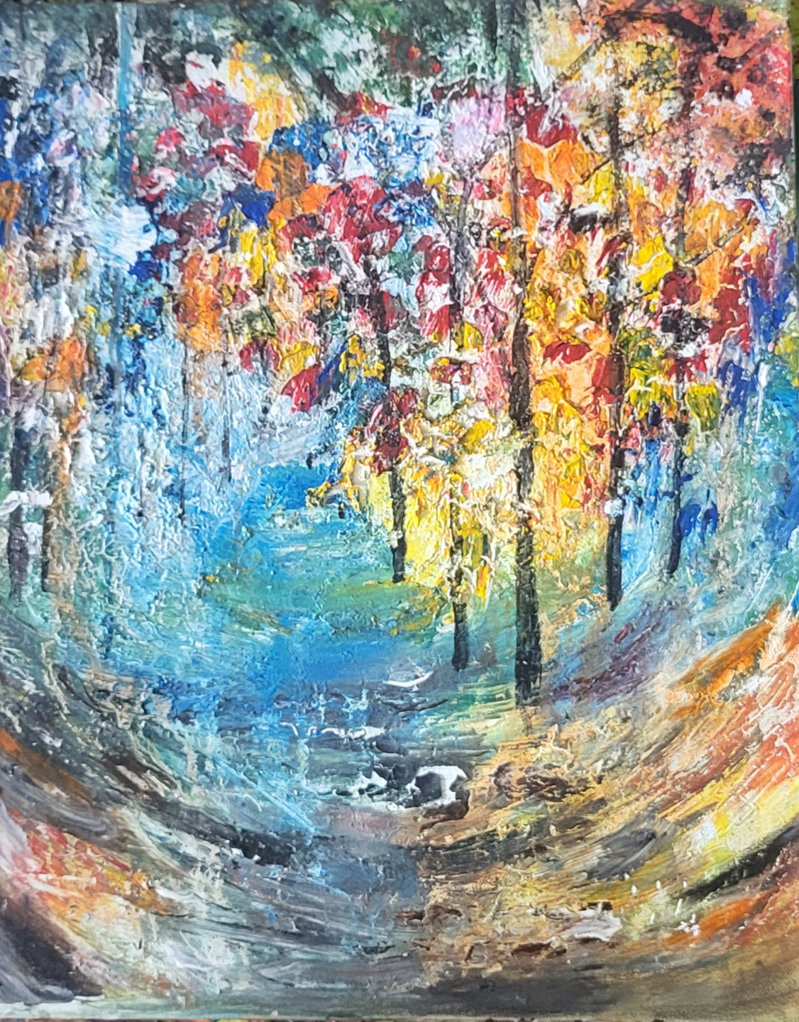 Original Autumnal Forest Acrylic Painting - photo 4