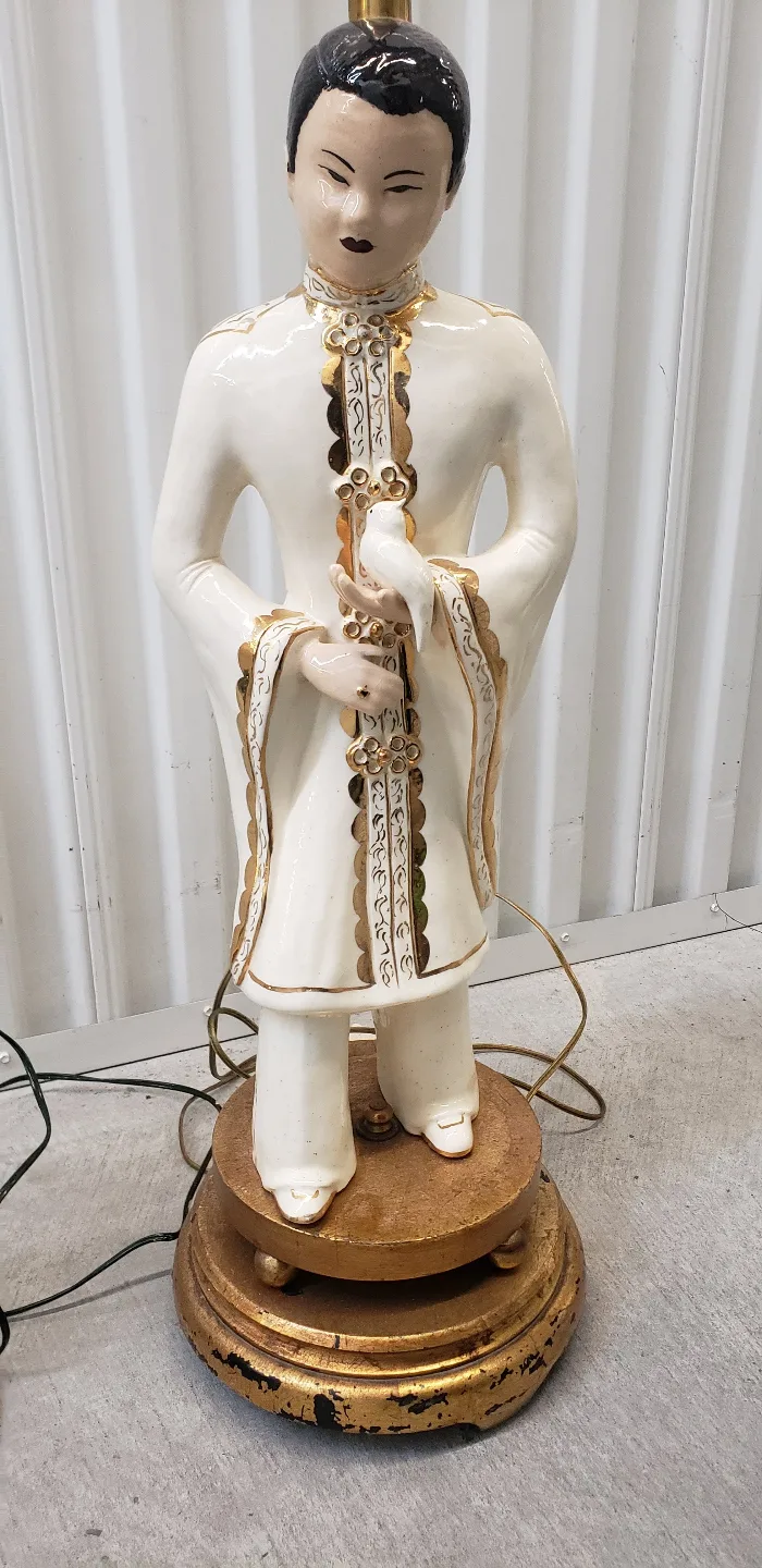 Pair of Vintage Asian Figurine Lamps image indicator(5)