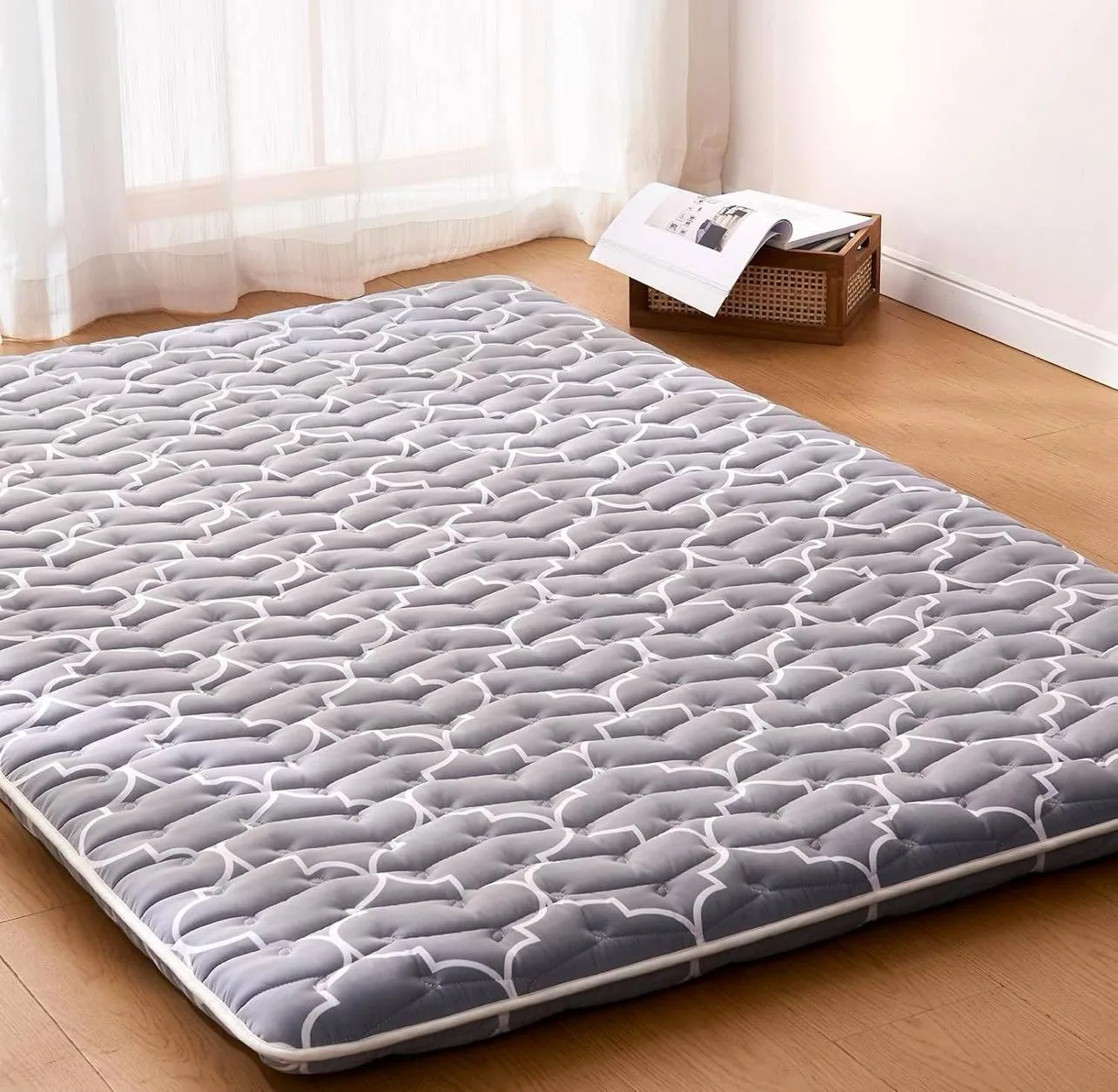 Grey Quilted Floor Futon Mattress thumbnail