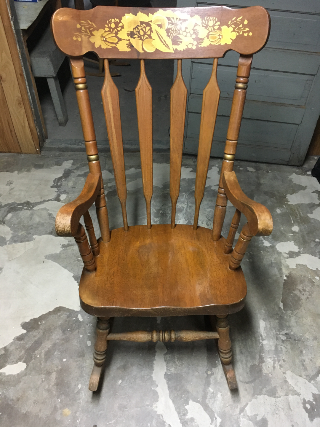 vintage wood rocking chair made in Malaysia 2555