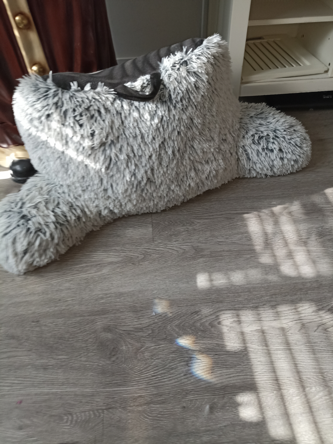 Grey Shaggy Reading Pillow