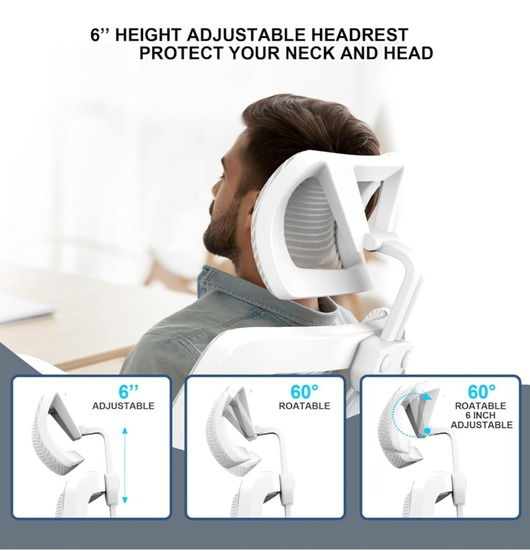 White Ergonomic Office Chair - photo 3