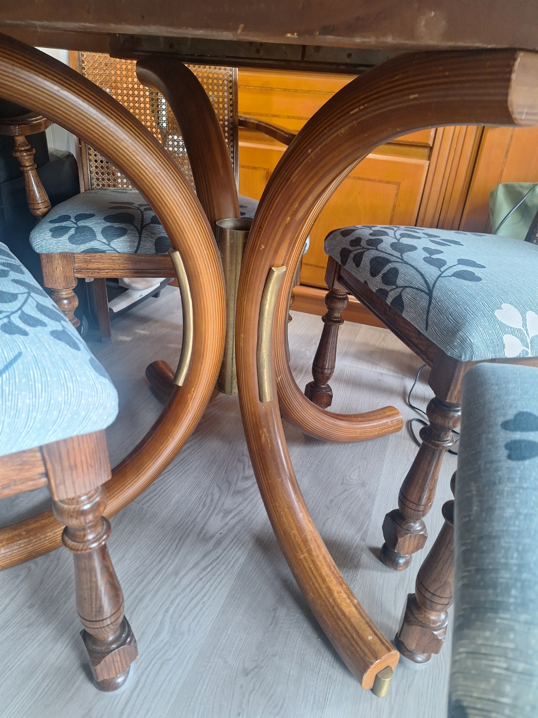 Round Wooden Dining Table with Four Chairs - photo 2